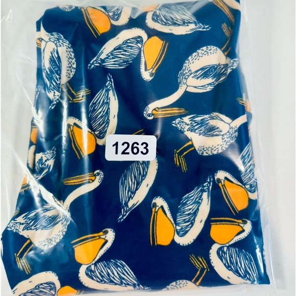Lularoe Leggings Pelican Navy Print One Size NEW! - Picture 12 of 12